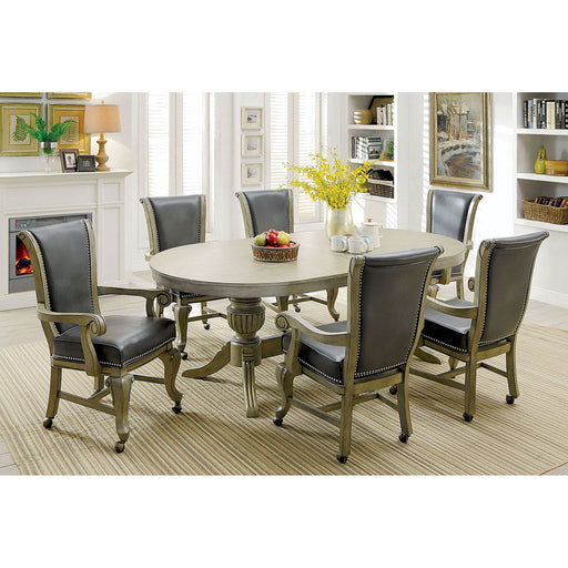 MELINA Gray 7 Pc. Dining Table Set - Premium Dining Room Set from FOA East - Just $4190.55! Shop now at Furniture Wholesale Plus  We are the best furniture store in Nashville, Hendersonville, Goodlettsville, Madison, Antioch, Mount Juliet, Lebanon, Gallatin, Springfield, Murfreesboro, Franklin, Brentwood