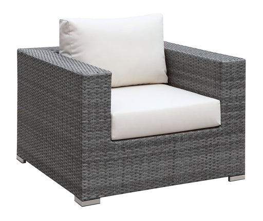 SOMANI Light Gray Wicker/Ivory Cushion Arm Chair - Premium Dining Chair from FOA East - Just $559.65! Shop now at Furniture Wholesale Plus  We are the best furniture store in Nashville, Hendersonville, Goodlettsville, Madison, Antioch, Mount Juliet, Lebanon, Gallatin, Springfield, Murfreesboro, Franklin, Brentwood