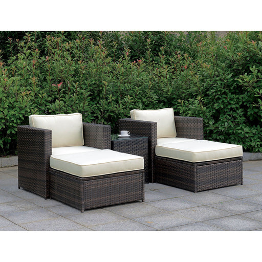 Ilona Brown/Beige 2 Chairs + 2 Ottomans + End Table - Premium Outdoor Seating from FOA East - Just $1259.70! Shop now at Furniture Wholesale Plus  We are the best furniture store in Nashville, Hendersonville, Goodlettsville, Madison, Antioch, Mount Juliet, Lebanon, Gallatin, Springfield, Murfreesboro, Franklin, Brentwood