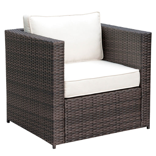 Ilona Brown/Beige Arm Chair - Premium Outdoor Seating from FOA East - Just $351! Shop now at Furniture Wholesale Plus  We are the best furniture store in Nashville, Hendersonville, Goodlettsville, Madison, Antioch, Mount Juliet, Lebanon, Gallatin, Springfield, Murfreesboro, Franklin, Brentwood