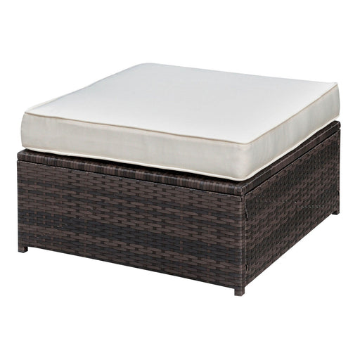 Ilona Brown/Beige Ottoman - Premium Outdoor Seating from FOA East - Just $208.65! Shop now at Furniture Wholesale Plus  We are the best furniture store in Nashville, Hendersonville, Goodlettsville, Madison, Antioch, Mount Juliet, Lebanon, Gallatin, Springfield, Murfreesboro, Franklin, Brentwood