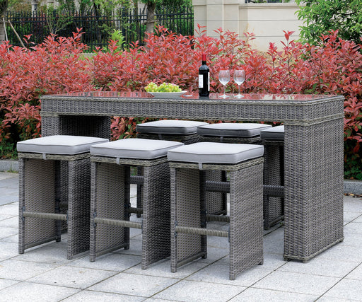 Ismay Gray/Gray 7 Pc. Patio Dining Table - Premium Outdoor Dining from FOA East - Just $1774.50! Shop now at Furniture Wholesale Plus  We are the best furniture store in Nashville, Hendersonville, Goodlettsville, Madison, Antioch, Mount Juliet, Lebanon, Gallatin, Springfield, Murfreesboro, Franklin, Brentwood