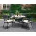 Charissa Antique Black Frame/Beige Cushion Round Table + 4 Arm Chairs - Premium Outdoor Seating from FOA East - Just $2977.65! Shop now at Furniture Wholesale Plus  We are the best furniture store in Nashville, Hendersonville, Goodlettsville, Madison, Antioch, Mount Juliet, Lebanon, Gallatin, Springfield, Murfreesboro, Franklin, Brentwood