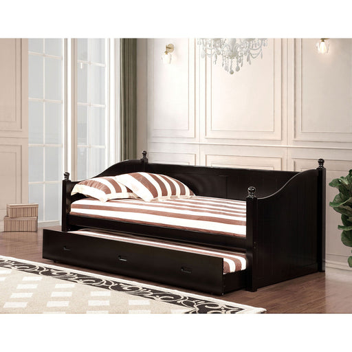 WALCOTT Black Daybed w/ Twin Trundle, Black - Premium Daybed w/ Trundle from FOA East - Just $655.20! Shop now at Furniture Wholesale Plus  We are the best furniture store in Nashville, Hendersonville, Goodlettsville, Madison, Antioch, Mount Juliet, Lebanon, Gallatin, Springfield, Murfreesboro, Franklin, Brentwood