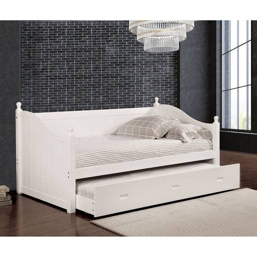 WALCOTT White Daybed w/ Twin Trundle, White - Premium Daybed w/ Trundle from FOA East - Just $655.20! Shop now at Furniture Wholesale Plus  We are the best furniture store in Nashville, Hendersonville, Goodlettsville, Madison, Antioch, Mount Juliet, Lebanon, Gallatin, Springfield, Murfreesboro, Franklin, Brentwood