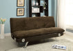 GALLAGHER Dark Brown/Chrome Futon Sofa w/ Bluetooth Speaker, Brown - Premium Sofa from FOA East - Just $559.65! Shop now at Furniture Wholesale Plus  We are the best furniture store in Nashville, Hendersonville, Goodlettsville, Madison, Antioch, Mount Juliet, Lebanon, Gallatin, Springfield, Murfreesboro, Franklin, Brentwood