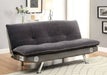 GALLAGHER Gray/Chrome Futon Sofa, Gray - Premium Sofa from FOA East - Just $559.65! Shop now at Furniture Wholesale Plus  We are the best furniture store in Nashville, Hendersonville, Goodlettsville, Madison, Antioch, Mount Juliet, Lebanon, Gallatin, Springfield, Murfreesboro, Franklin, Brentwood