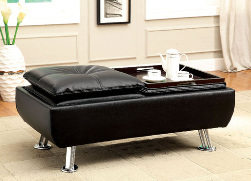 HAUSER II Black/Chrome Ottoman, Black - Premium Ottoman from FOA East - Just $255.45! Shop now at Furniture Wholesale Plus  We are the best furniture store in Nashville, Hendersonville, Goodlettsville, Madison, Antioch, Mount Juliet, Lebanon, Gallatin, Springfield, Murfreesboro, Franklin, Brentwood