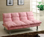 Saratoga Pink/Chrome Microfiber Futon Sofa, Pink - Premium Sofa from FOA East - Just $304.20! Shop now at Furniture Wholesale Plus  We are the best furniture store in Nashville, Hendersonville, Goodlettsville, Madison, Antioch, Mount Juliet, Lebanon, Gallatin, Springfield, Murfreesboro, Franklin, Brentwood