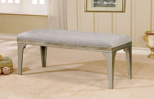 DIOCLES Silver/Light Gray Bench - Premium Bench from FOA East - Just $261.30! Shop now at Furniture Wholesale Plus  We are the best furniture store in Nashville, Hendersonville, Goodlettsville, Madison, Antioch, Mount Juliet, Lebanon, Gallatin, Springfield, Murfreesboro, Franklin, Brentwood
