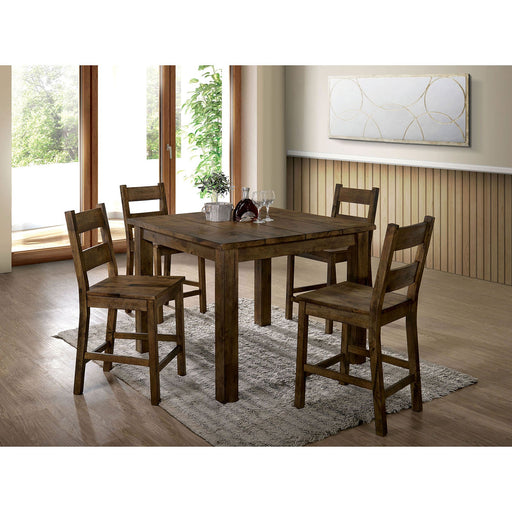 Kristen Rustic Oak 5 Pc. Dining Table Set - Premium Dining Room Set from FOA East - Just $869.70! Shop now at Furniture Wholesale Plus  We are the best furniture store in Nashville, Hendersonville, Goodlettsville, Madison, Antioch, Mount Juliet, Lebanon, Gallatin, Springfield, Murfreesboro, Franklin, Brentwood
