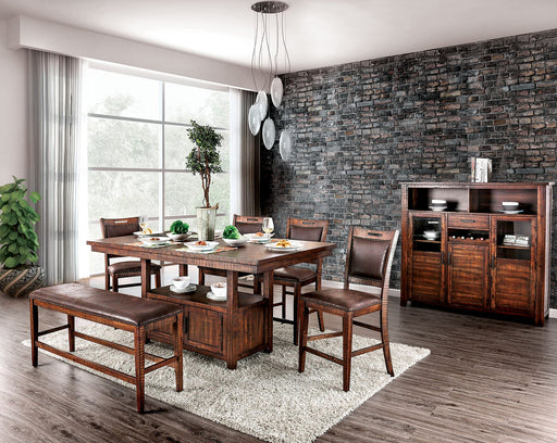 Wichita Light Walnut 7 Pc. Counter Ht. Table Set - Premium Dining Room Set from FOA East - Just $1965.60! Shop now at Furniture Wholesale Plus  We are the best furniture store in Nashville, Hendersonville, Goodlettsville, Madison, Antioch, Mount Juliet, Lebanon, Gallatin, Springfield, Murfreesboro, Franklin, Brentwood