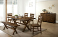 WOODWORTH 6 Pc. Dining Table Set w/ Bench - Premium Dining Room Set from FOA East - Just $1454.70! Shop now at Furniture Wholesale Plus  We are the best furniture store in Nashville, Hendersonville, Goodlettsville, Madison, Antioch, Mount Juliet, Lebanon, Gallatin, Springfield, Murfreesboro, Franklin, Brentwood