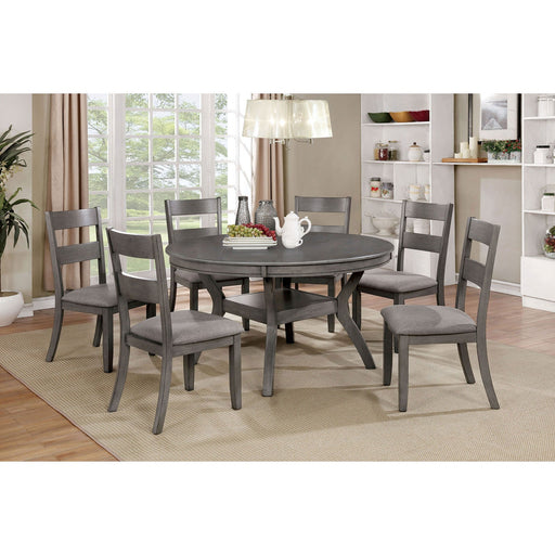 Juniper Gray 5 Pc. Round Dining Table Set - Premium Dining Room Set from FOA East - Just $865.80! Shop now at Furniture Wholesale Plus  We are the best furniture store in Nashville, Hendersonville, Goodlettsville, Madison, Antioch, Mount Juliet, Lebanon, Gallatin, Springfield, Murfreesboro, Franklin, Brentwood