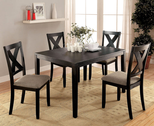 GLENHAM Brushed Black/Gray 5 Pc. Dining Table Set - Premium Dining Room Set from FOA East - Just $585! Shop now at Furniture Wholesale Plus  We are the best furniture store in Nashville, Hendersonville, Goodlettsville, Madison, Antioch, Mount Juliet, Lebanon, Gallatin, Springfield, Murfreesboro, Franklin, Brentwood