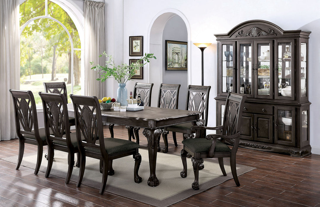 Petersburg Dark Gray 9 Pc. Dining Table Set (2AC+6SC) - Premium Dining Room Set from FOA East - Just $2277.60! Shop now at Furniture Wholesale Plus  We are the best furniture store in Nashville, Hendersonville, Goodlettsville, Madison, Antioch, Mount Juliet, Lebanon, Gallatin, Springfield, Murfreesboro, Franklin, Brentwood