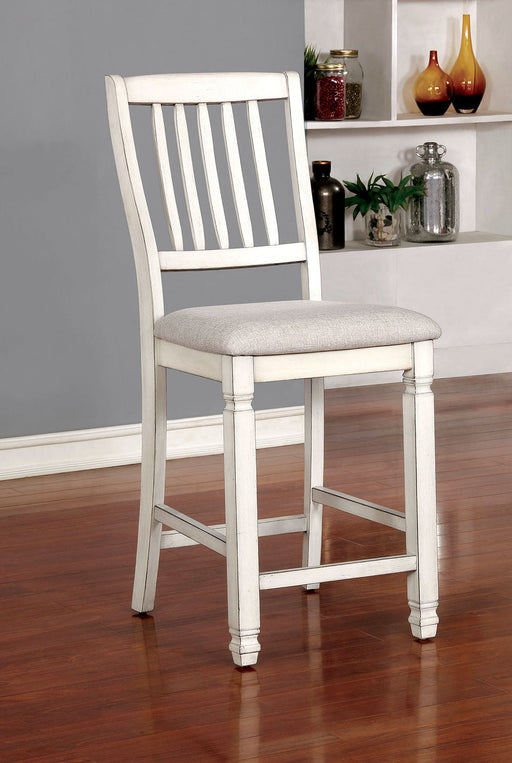 Kaliyah Antique White Counter Ht. Chair (2/CTN) - Premium Dining Chair from FOA East - Just $261.30! Shop now at Furniture Wholesale Plus  We are the best furniture store in Nashville, Hendersonville, Goodlettsville, Madison, Antioch, Mount Juliet, Lebanon, Gallatin, Springfield, Murfreesboro, Franklin, Brentwood
