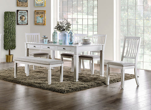 Kaliyah Vintage White Dining Table - Premium Dining Table from FOA East - Just $536.25! Shop now at Furniture Wholesale Plus  We are the best furniture store in Nashville, Hendersonville, Goodlettsville, Madison, Antioch, Mount Juliet, Lebanon, Gallatin, Springfield, Murfreesboro, Franklin, Brentwood