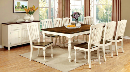 HARRISBURG Vintage White/Dark Oak Dining Table w/ 18" Butterfly Leaf - Premium Dining Table from FOA East - Just $629.85! Shop now at Furniture Wholesale Plus  We are the best furniture store in Nashville, Hendersonville, Goodlettsville, Madison, Antioch, Mount Juliet, Lebanon, Gallatin, Springfield, Murfreesboro, Franklin, Brentwood