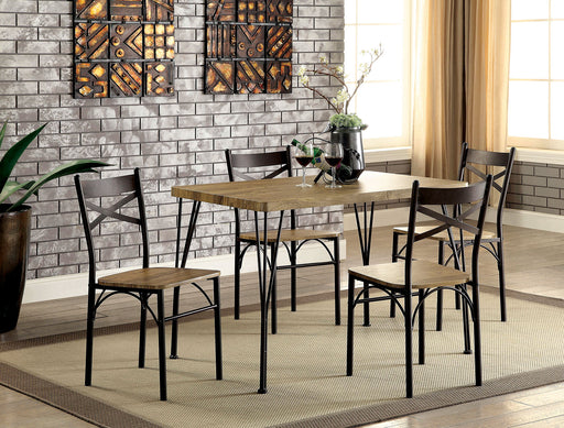 BANBURY Gray/Dark Bronze 5 Pc. 43" Dining Table Set, Gray - Premium Dining Room Set from FOA East - Just $278.85! Shop now at Furniture Wholesale Plus  We are the best furniture store in Nashville, Hendersonville, Goodlettsville, Madison, Antioch, Mount Juliet, Lebanon, Gallatin, Springfield, Murfreesboro, Franklin, Brentwood