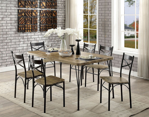 Banbury Gray/Dark Bronze 7 Pc. 60" Dining Table Set, Gray - Premium Dining Room Set from FOA East - Just $466.05! Shop now at Furniture Wholesale Plus  We are the best furniture store in Nashville, Hendersonville, Goodlettsville, Madison, Antioch, Mount Juliet, Lebanon, Gallatin, Springfield, Murfreesboro, Franklin, Brentwood