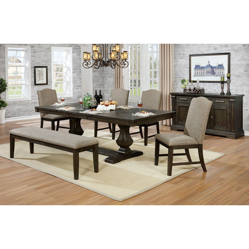 Faulk Espresso 6 Pc. Dining Table Set w/ Bench - Premium Dining Room Set from FOA East - Just $1571.70! Shop now at Furniture Wholesale Plus  We are the best furniture store in Nashville, Hendersonville, Goodlettsville, Madison, Antioch, Mount Juliet, Lebanon, Gallatin, Springfield, Murfreesboro, Franklin, Brentwood
