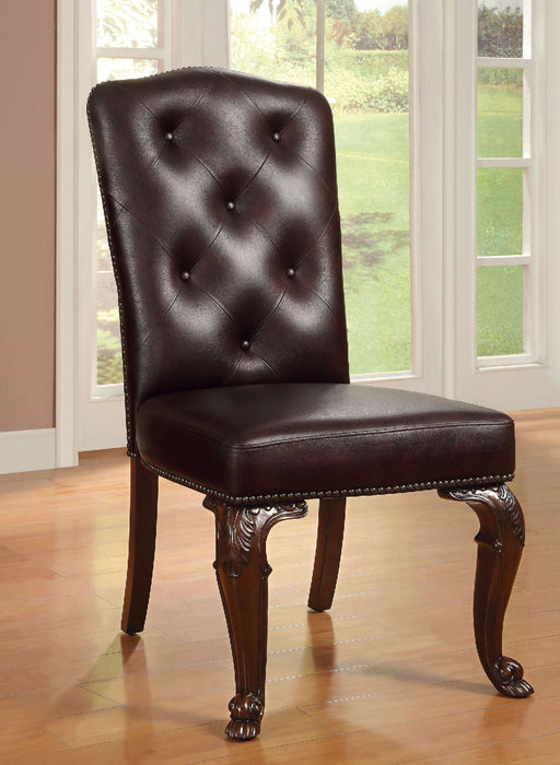 Bellagio Brown Cherry/Pattern Leatherette Side Chair (2/CTN) - Premium Chair from FOA East - Just $586.95! Shop now at Furniture Wholesale Plus  We are the best furniture store in Nashville, Hendersonville, Goodlettsville, Madison, Antioch, Mount Juliet, Lebanon, Gallatin, Springfield, Murfreesboro, Franklin, Brentwood