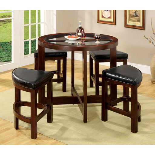 Crystal Cove I Dark Walnut 5 Pc. Round Counter Ht. Table Set (K/D) - Premium Dining Room Set from FOA East - Just $727.35! Shop now at Furniture Wholesale Plus  We are the best furniture store in Nashville, Hendersonville, Goodlettsville, Madison, Antioch, Mount Juliet, Lebanon, Gallatin, Springfield, Murfreesboro, Franklin, Brentwood