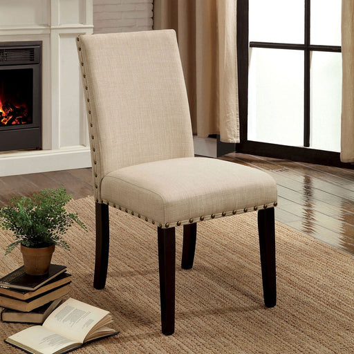 Kaitlin Light Walnut/Beige Side Chair (2/CTN) - Premium Dining Chair from FOA East - Just $210.60! Shop now at Furniture Wholesale Plus  We are the best furniture store in Nashville, Hendersonville, Goodlettsville, Madison, Antioch, Mount Juliet, Lebanon, Gallatin, Springfield, Murfreesboro, Franklin, Brentwood