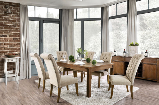 Sania I Rustic Oak 7 Pc. Dining Table Set - Premium Dining Room Set from FOA East - Just $1552.20! Shop now at Furniture Wholesale Plus  We are the best furniture store in Nashville, Hendersonville, Goodlettsville, Madison, Antioch, Mount Juliet, Lebanon, Gallatin, Springfield, Murfreesboro, Franklin, Brentwood