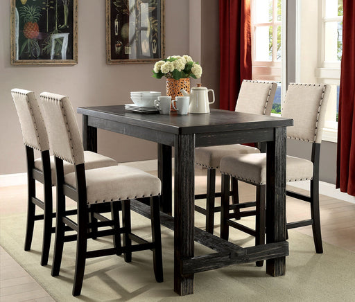 Sania II Antique Black, Ivory 5 Pc. Counter Ht. Dining Table Set - Premium Dining Room Set from FOA East - Just $1125.15! Shop now at Furniture Wholesale Plus  We are the best furniture store in Nashville, Hendersonville, Goodlettsville, Madison, Antioch, Mount Juliet, Lebanon, Gallatin, Springfield, Murfreesboro, Franklin, Brentwood