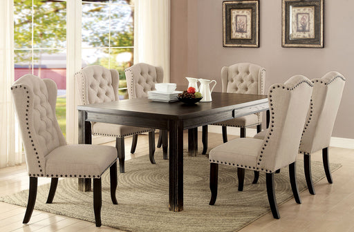 Sania III Antique Black, Ivory 7 Pc. Dining Table Set - Premium Dining Room Set from FOA East - Just $1552.20! Shop now at Furniture Wholesale Plus  We are the best furniture store in Nashville, Hendersonville, Goodlettsville, Madison, Antioch, Mount Juliet, Lebanon, Gallatin, Springfield, Murfreesboro, Franklin, Brentwood