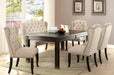 SANIA Table + 4 Chairs + 2-Seater Bench - Premium Dining Room Set from FOA East - Just $1760.85! Shop now at Furniture Wholesale Plus  We are the best furniture store in Nashville, Hendersonville, Goodlettsville, Madison, Antioch, Mount Juliet, Lebanon, Gallatin, Springfield, Murfreesboro, Franklin, Brentwood