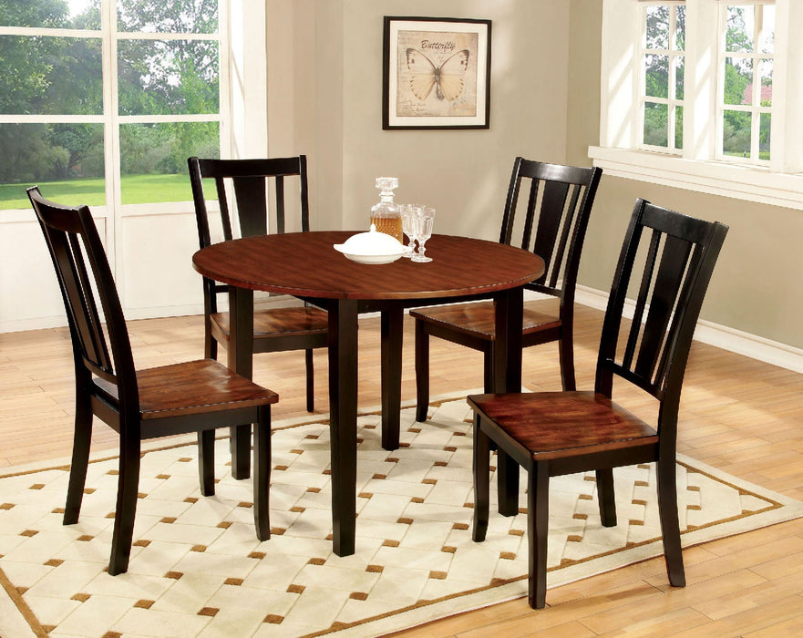 DOVER II Black, Cherry Round Table w/ Drop Leaf - Premium Dining Table from FOA East - Just $276.90! Shop now at Furniture Wholesale Plus  We are the best furniture store in Nashville, Hendersonville, Goodlettsville, Madison, Antioch, Mount Juliet, Lebanon, Gallatin, Springfield, Murfreesboro, Franklin, Brentwood