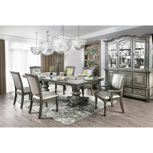 Alpena Gray 7 Pc. Dining Table Set (2AC+4SC) - Premium Dining Room Set from FOA East - Just $2016.30! Shop now at Furniture Wholesale Plus  We are the best furniture store in Nashville, Hendersonville, Goodlettsville, Madison, Antioch, Mount Juliet, Lebanon, Gallatin, Springfield, Murfreesboro, Franklin, Brentwood