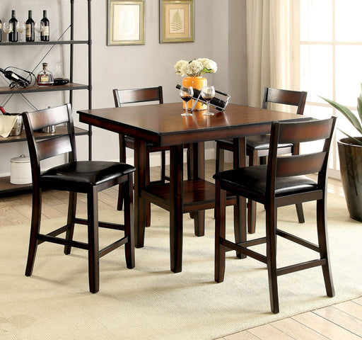 NORAH II Brown Cherry 5 Pc. Counter Ht. Table Set - Premium Dining Room Set from FOA East - Just $631.80! Shop now at Furniture Wholesale Plus  We are the best furniture store in Nashville, Hendersonville, Goodlettsville, Madison, Antioch, Mount Juliet, Lebanon, Gallatin, Springfield, Murfreesboro, Franklin, Brentwood