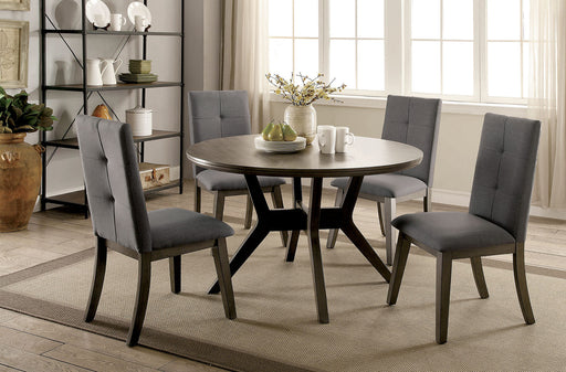 ABELONE Gray, Light Gray 5 Pc. Round Dining Table Set - Premium Dining Room Set from FOA East - Just $748.80! Shop now at Furniture Wholesale Plus  We are the best furniture store in Nashville, Hendersonville, Goodlettsville, Madison, Antioch, Mount Juliet, Lebanon, Gallatin, Springfield, Murfreesboro, Franklin, Brentwood