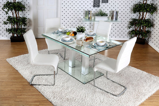 Richfield I Silver/Chrome 7 Pc. Dining Table Set - Premium Dining Room Set from FOA East - Just $1692.60! Shop now at Furniture Wholesale Plus  We are the best furniture store in Nashville, Hendersonville, Goodlettsville, Madison, Antioch, Mount Juliet, Lebanon, Gallatin, Springfield, Murfreesboro, Franklin, Brentwood