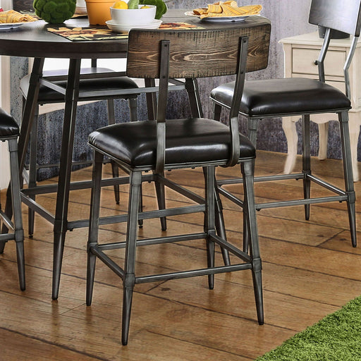 Mullane Weathered Gray/Black Counter Ht. Chair (2/CTN) - Premium Dining Chair from FOA East - Just $210.60! Shop now at Furniture Wholesale Plus  We are the best furniture store in Nashville, Hendersonville, Goodlettsville, Madison, Antioch, Mount Juliet, Lebanon, Gallatin, Springfield, Murfreesboro, Franklin, Brentwood