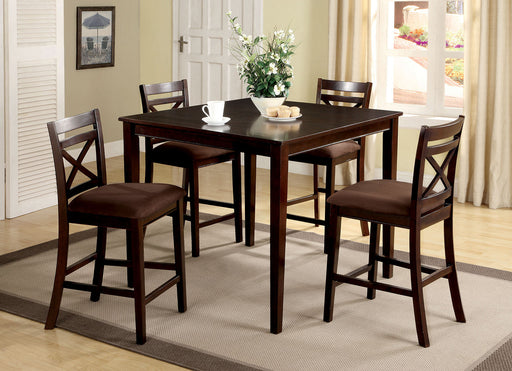 Weston I Espresso 5 Pc. Counter Ht. Table Set - Premium Dining Room Set from FOA East - Just $540.15! Shop now at Furniture Wholesale Plus  We are the best furniture store in Nashville, Hendersonville, Goodlettsville, Madison, Antioch, Mount Juliet, Lebanon, Gallatin, Springfield, Murfreesboro, Franklin, Brentwood
