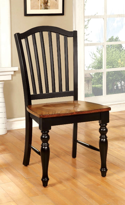 MAYVILLE Black/Antique Oak Side Chair (2/CTN) - Premium Dining Chair from FOA East - Just $280.80! Shop now at Furniture Wholesale Plus  We are the best furniture store in Nashville, Hendersonville, Goodlettsville, Madison, Antioch, Mount Juliet, Lebanon, Gallatin, Springfield, Murfreesboro, Franklin, Brentwood
