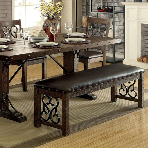 PAULINA Rustic Walnut/Espresso Bench - Premium Bench from FOA East - Just $354.90! Shop now at Furniture Wholesale Plus  We are the best furniture store in Nashville, Hendersonville, Goodlettsville, Madison, Antioch, Mount Juliet, Lebanon, Gallatin, Springfield, Murfreesboro, Franklin, Brentwood