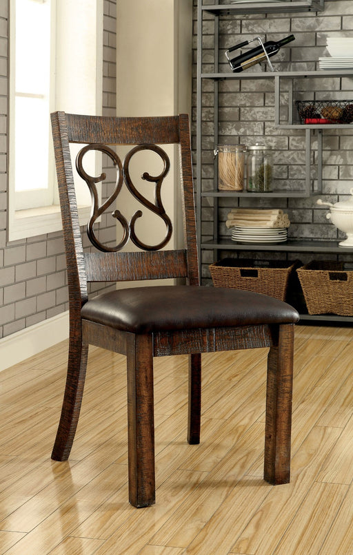 PAULINA Rustic Walnut/Espresso Side Chair (2/CTN) - Premium Dining Chair from FOA East - Just $469.95! Shop now at Furniture Wholesale Plus  We are the best furniture store in Nashville, Hendersonville, Goodlettsville, Madison, Antioch, Mount Juliet, Lebanon, Gallatin, Springfield, Murfreesboro, Franklin, Brentwood