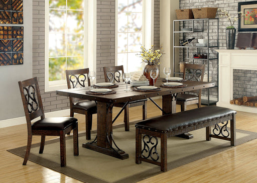 PAULINA Rustic Walnut Dining Table - Premium Dining Table from FOA East - Just $1076.40! Shop now at Furniture Wholesale Plus  We are the best furniture store in Nashville, Hendersonville, Goodlettsville, Madison, Antioch, Mount Juliet, Lebanon, Gallatin, Springfield, Murfreesboro, Franklin, Brentwood