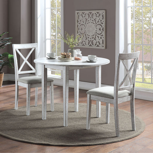 DELEMONT 3 Pc. Dining Table Set, White - Premium Dining Room Set from FOA East - Just $421.20! Shop now at Furniture Wholesale Plus  We are the best furniture store in Nashville, Hendersonville, Goodlettsville, Madison, Antioch, Mount Juliet, Lebanon, Gallatin, Springfield, Murfreesboro, Franklin, Brentwood