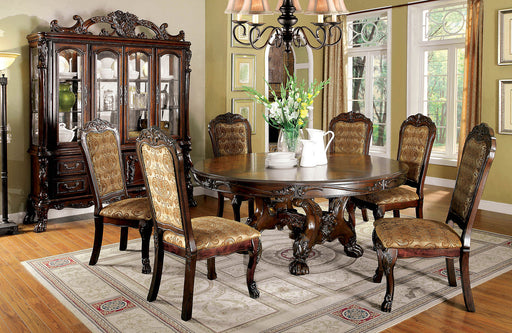 MEDIEVE Cherry 7 Pc. Round Dining Table Set - Premium Dining Room Set from FOA East - Just $4321.20! Shop now at Furniture Wholesale Plus  We are the best furniture store in Nashville, Hendersonville, Goodlettsville, Madison, Antioch, Mount Juliet, Lebanon, Gallatin, Springfield, Murfreesboro, Franklin, Brentwood