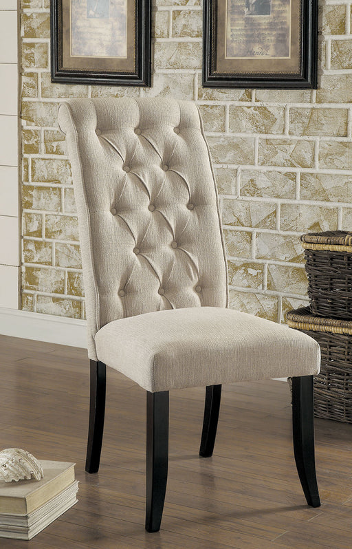 Mashall Beige/Antique Black Side Chair, Ivory (2/CTN) - Premium Dining Chair from FOA East - Just $354.90! Shop now at Furniture Wholesale Plus  We are the best furniture store in Nashville, Hendersonville, Goodlettsville, Madison, Antioch, Mount Juliet, Lebanon, Gallatin, Springfield, Murfreesboro, Franklin, Brentwood