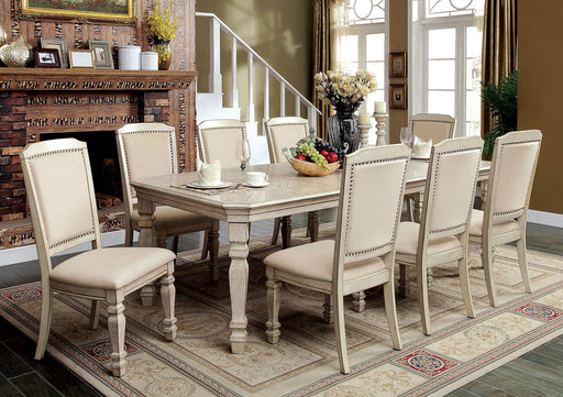 HOLCROFT Antique White/Ivory Dining Table - Premium Dining Table from FOA East - Just $793.65! Shop now at Furniture Wholesale Plus  We are the best furniture store in Nashville, Hendersonville, Goodlettsville, Madison, Antioch, Mount Juliet, Lebanon, Gallatin, Springfield, Murfreesboro, Franklin, Brentwood