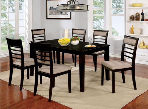Fafnir Espresso/Beige 7 Pc. Dining Table Set - Premium Dining Room Set from FOA East - Just $795.60! Shop now at Furniture Wholesale Plus  We are the best furniture store in Nashville, Hendersonville, Goodlettsville, Madison, Antioch, Mount Juliet, Lebanon, Gallatin, Springfield, Murfreesboro, Franklin, Brentwood