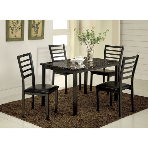 COLMAN Black 5 Pc. Dining Set (48"T+4 K/D SC) - Premium Dining Room Set from FOA East - Just $395.85! Shop now at Furniture Wholesale Plus  We are the best furniture store in Nashville, Hendersonville, Goodlettsville, Madison, Antioch, Mount Juliet, Lebanon, Gallatin, Springfield, Murfreesboro, Franklin, Brentwood